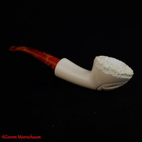 Masonic Meerschaum Pipe - Wax Coating With Fitted Case - Bricks Masons