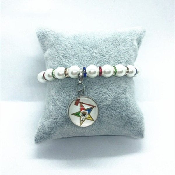 OES Bracelet - Round Stone Beaded - Bricks Masons