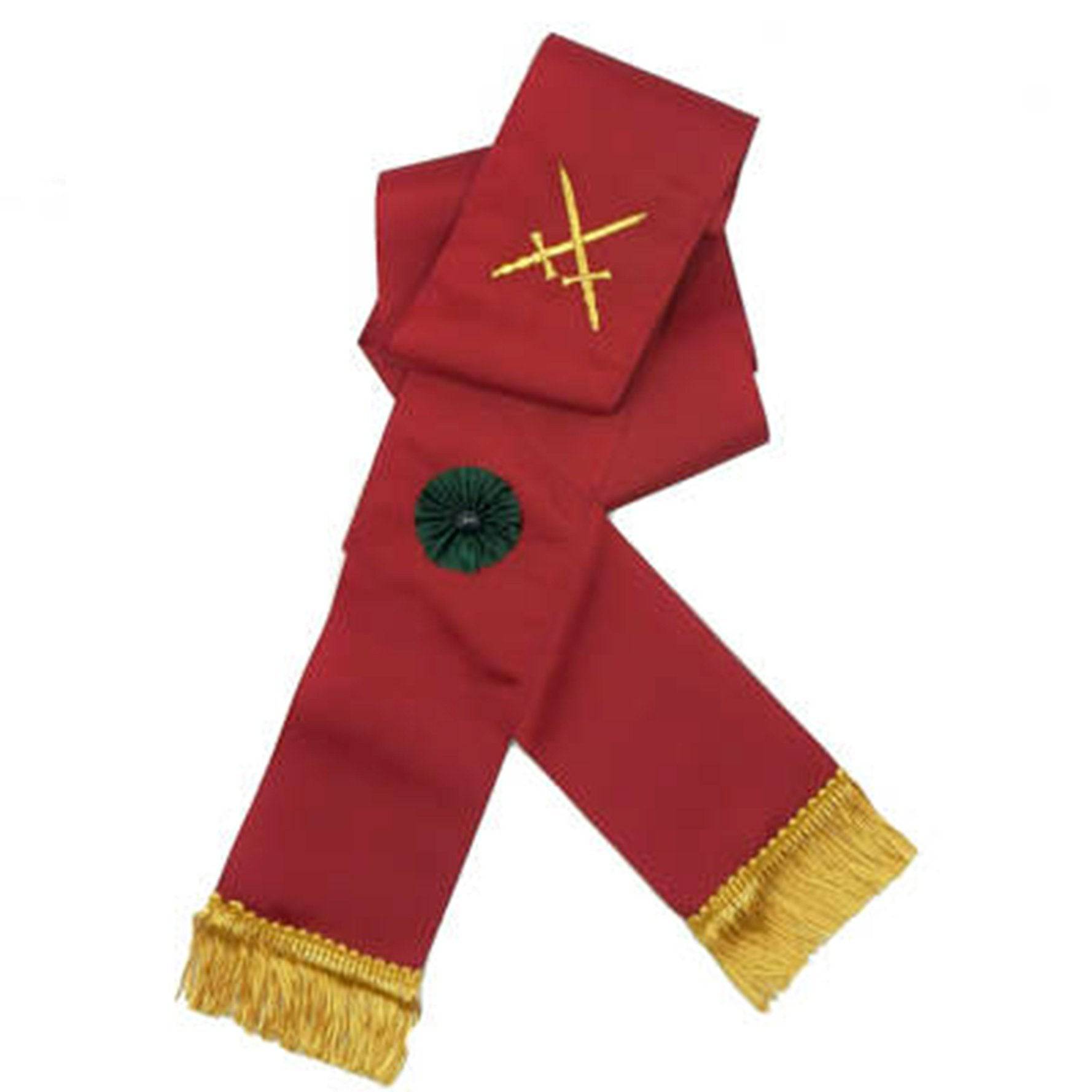 Knight Masons Sash - Maroon with Rosette - Bricks Masons