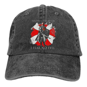 Knights Templar Baseball Cap - (I FEAR NO EVIL) - Bricks Masons