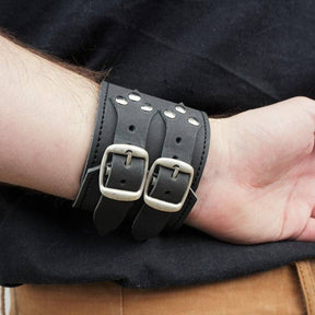 Knights Templar Bracelet - Medieval Armor Cuffs Leather (Black & Brown) - Bricks Masons