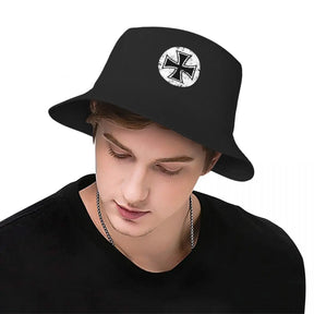 Knights Templar Bucket Hat - Black & White Cross - Bricks Masons