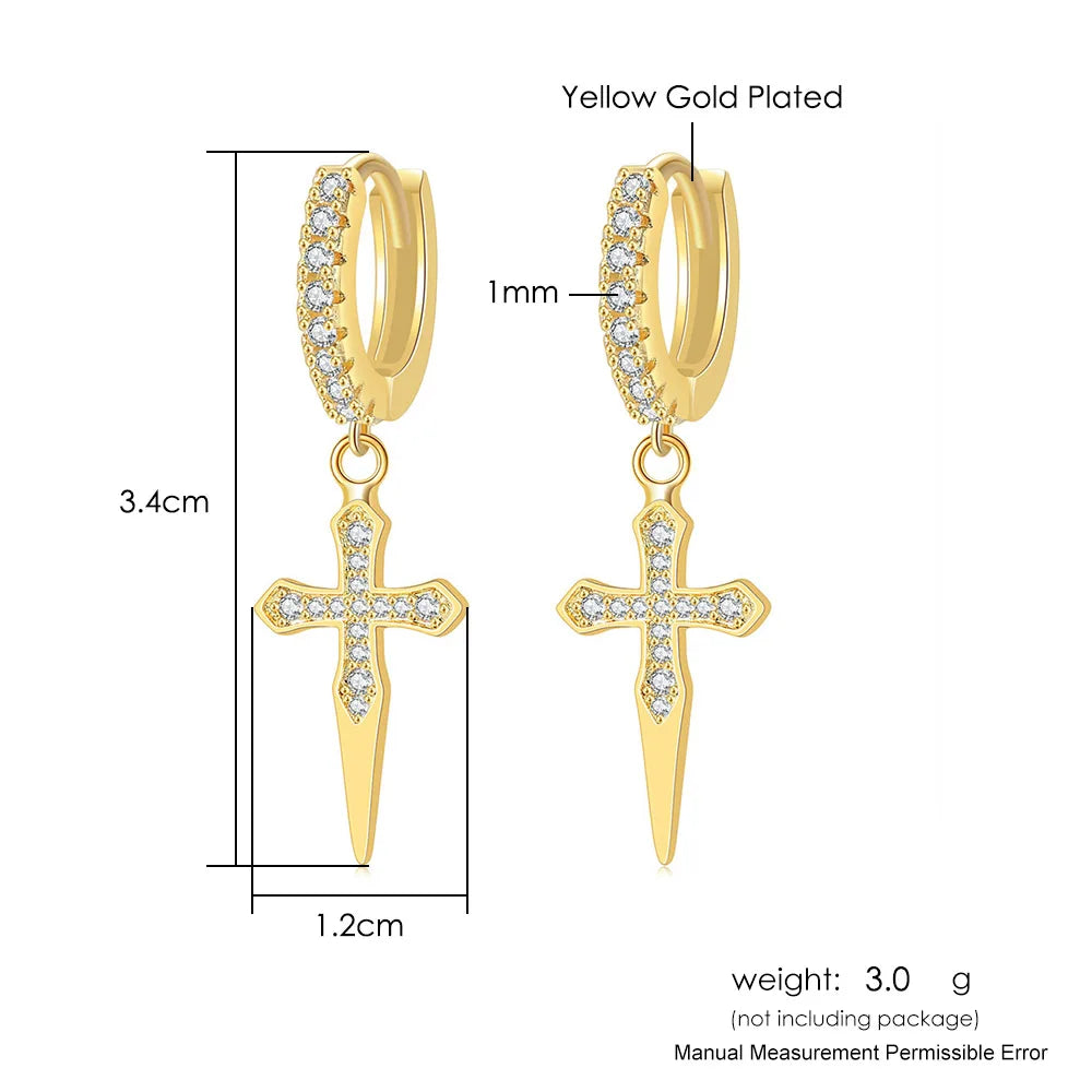 Knights Templar Earring - Copper Drop Earrings - Bricks Masons