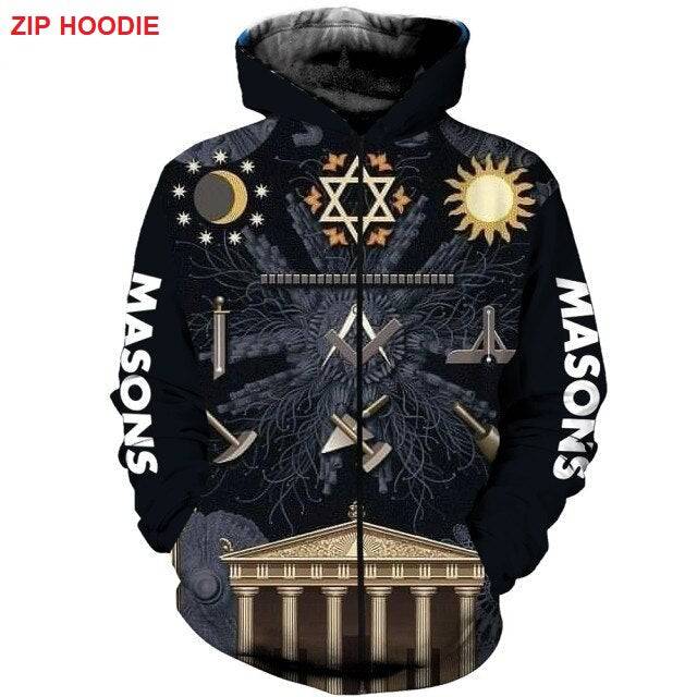 Knights Templar Hoodie - Autumn and Winter 3D Printed - Bricks Masons