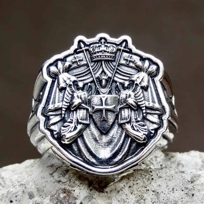 Knights Templar Ring - 16L Stainless Steel - Bricks Masons