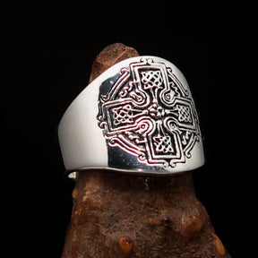 Knights Templar Ring - Antique Cross Sterling Silver - Bricks Masons