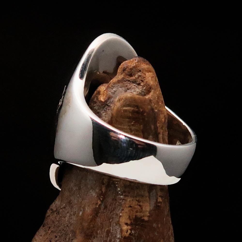 Knights Templar Ring - Antique Sterling Silver Cross - Bricks Masons