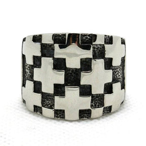 Knights Templar Ring - Medieval Cross Pattern - Bricks Masons