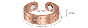Knights Templar Commandery Ring - Red Copper Magnetic Cross Ring - Bricks Masons