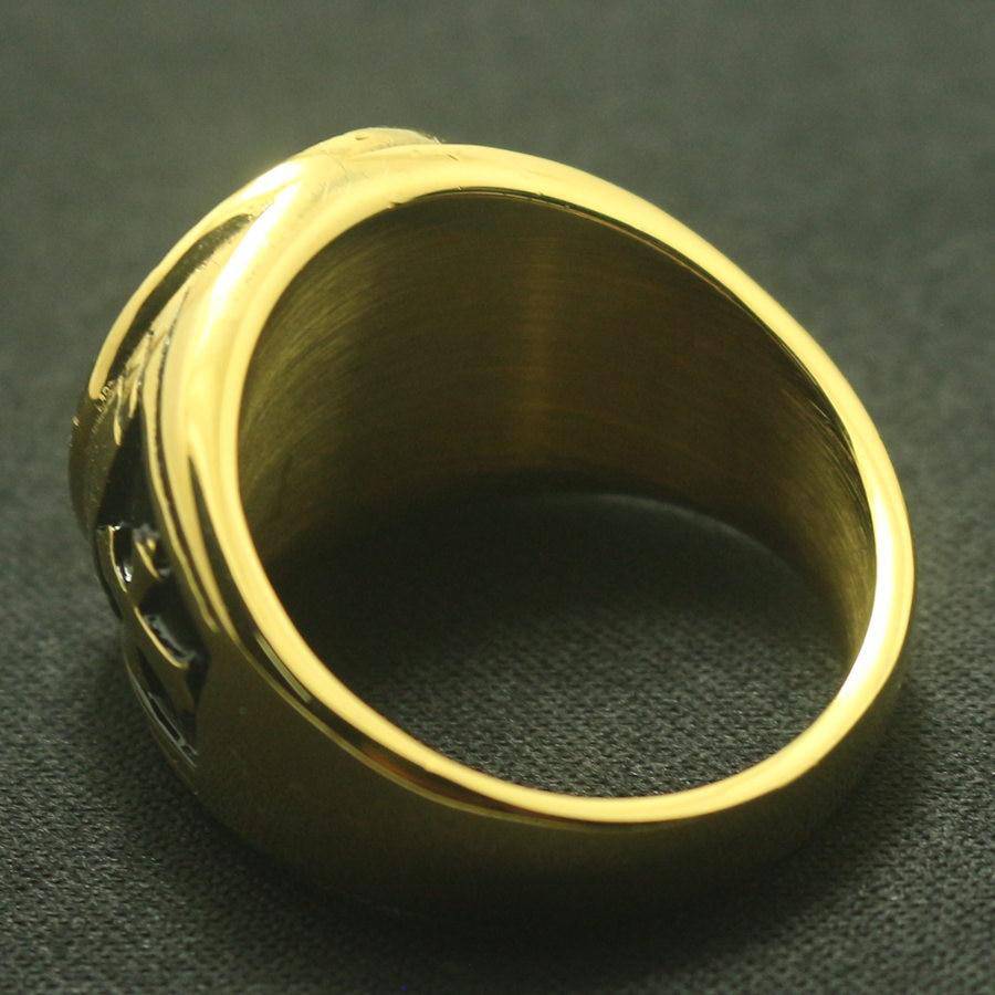 Knights Templar Ring - St. Michael Protect Us Golden - Bricks Masons