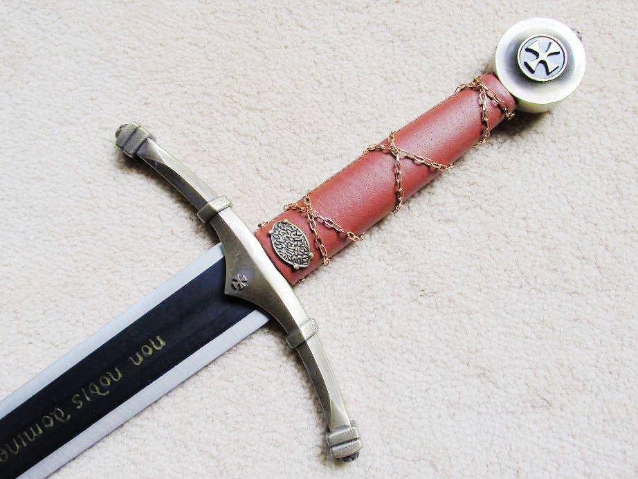 Knights Templar Sword - Knight Templar Encryption Chain Handle W/ Wall Mount 44" - Bricks Masons