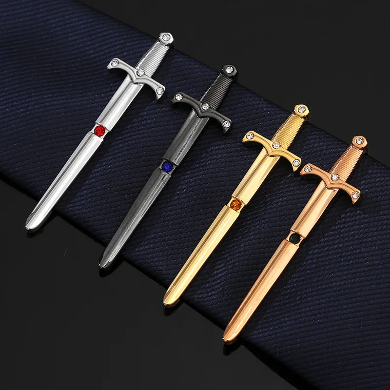 Knights Templar Tie clip - Copper Material Sword Shape - Bricks Masons