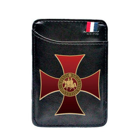Knights Templar Wallet - Black & Brown - Bricks Masons