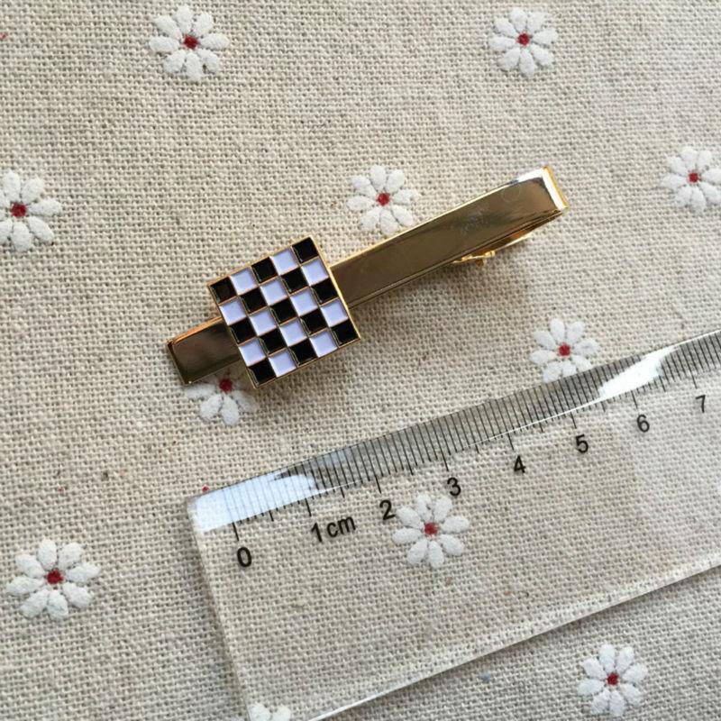Masonic Tie Clip - Black & White Checkered - Bricks Masons