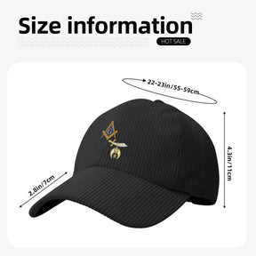 Master Mason Blue Lodge Baseball Cap - Shriners Adjustable Plain Cap - Bricks Masons