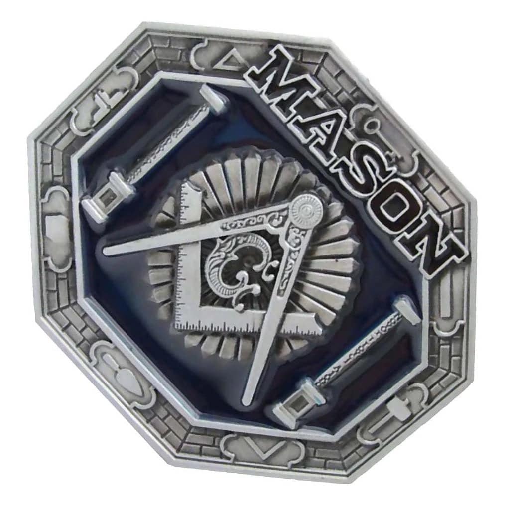 Master Mason Blue Lodge Belt Buckle - Square & Compass Lodge Mason Buckle - Bricks Masons
