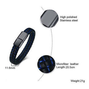 Master Mason Blue Lodge Bracelet - Magnetic Genuine Leather - Bricks Masons