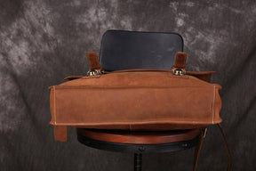 Master Mason Blue Lodge Briefcase - Handmade Leather - Bricks Masons