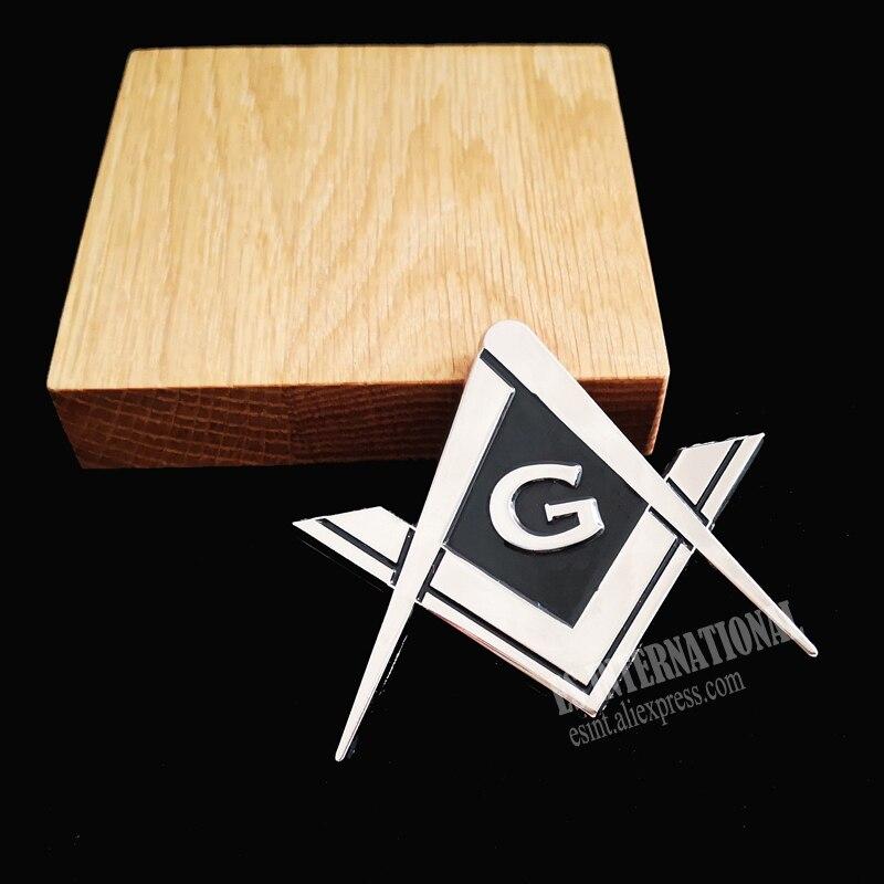 Master Mason Blue Lodge Car Emblem - Electronic Plating - Bricks Masons