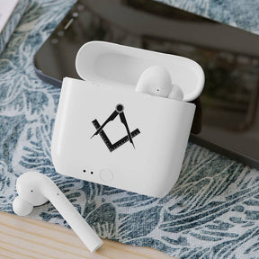 Master Mason Blue Lodge Earbud - Wireless Square & Compass - Bricks Masons