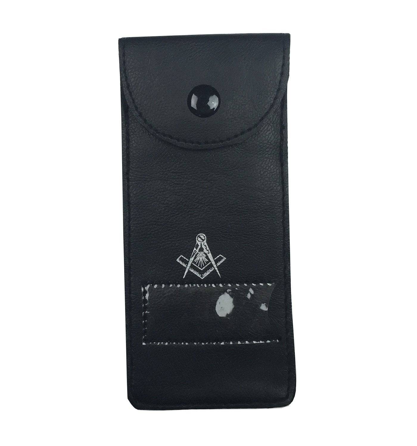 Master Mason Blue Lodge Jewels Case - Black Imitation Leather - Bricks Masons