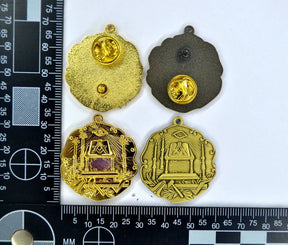 Master Mason Blue Lodge Lapel Pin - Bronze And Gold Plated Lodge Dual-Purpose Pendant - Bricks Masons