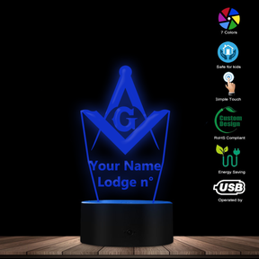 Master Mason Blue Lodge LED Sign - Various Colors - Bricks Masons