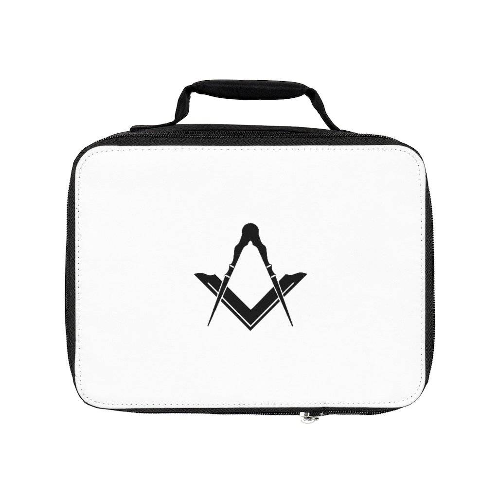 Master Mason Blue Lodge Lunch Bag - Black Base with Square & Compass - Bricks Masons