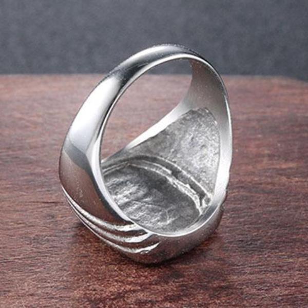 Master Mason Blue Lodge Ring - Casted Square & Compass G Red Stainless Steel - Bricks Masons