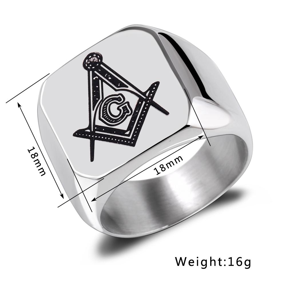 Master Mason Blue Lodge Ring - Casted Square & Compass [Multiple Colors] - Bricks Masons