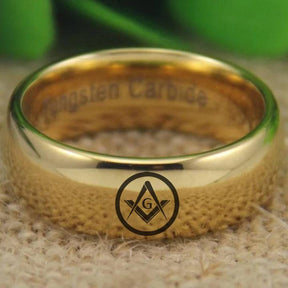 Master Mason Blue Lodge Ring - Gold Color - Bricks Masons