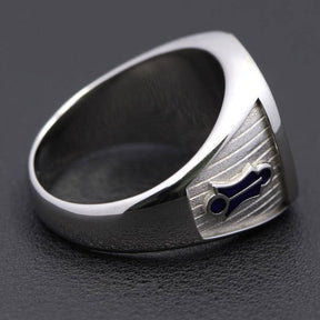 Master Mason Blue Lodge Ring - Sterling Silver - Bricks Masons