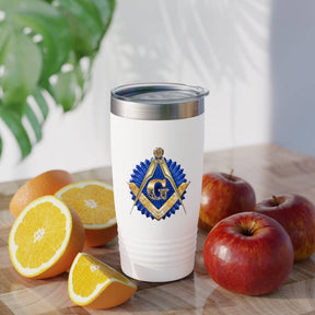 Master Mason Blue Lodge Ringneck Tumbler - Golden Square & Compass G - Bricks Masons