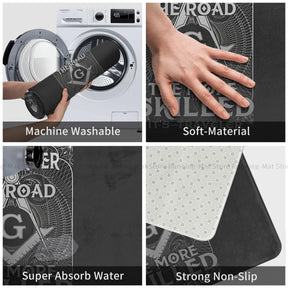 Master Mason Blue Lodge Rug - Non-Slip Traveler Mason Square Compass - Bricks Masons