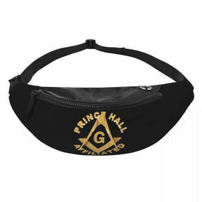 Master Mason Blue Lodge Sling Bag - Prince Hall Affiliated Crossbody Waist Bag - Bricks Masons