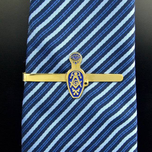 Master Mason Blue Lodge Tie Bar - Golden Slipper - Bricks Masons