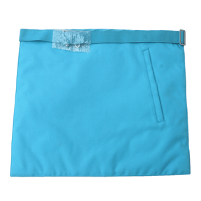 Master Mason French Rite Apron - Sky Blue Silk & Moire - Bricks Masons