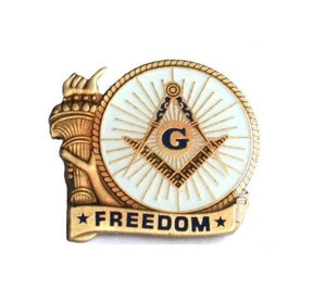 Master Mason Lapel Pin - Freedom Square & Compass G - Bricks Masons