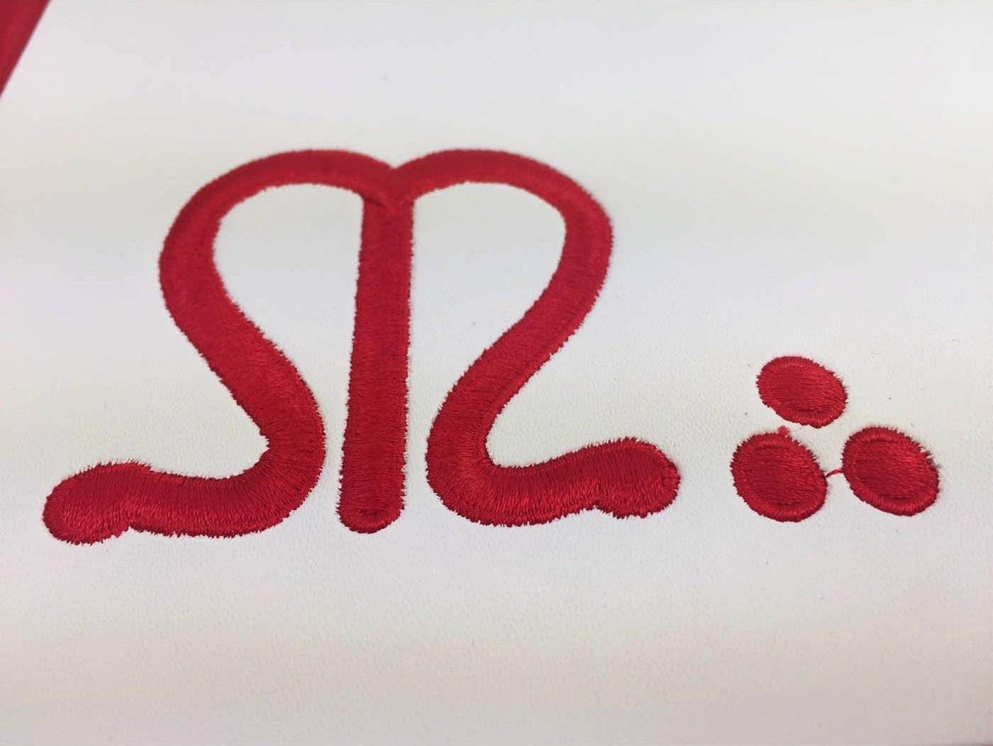 Master Mason Scottish Rite Apron - White & Red Moire with Fringe - Bricks Masons