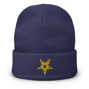 OES Beanie - Golden Embroidery - Bricks Masons