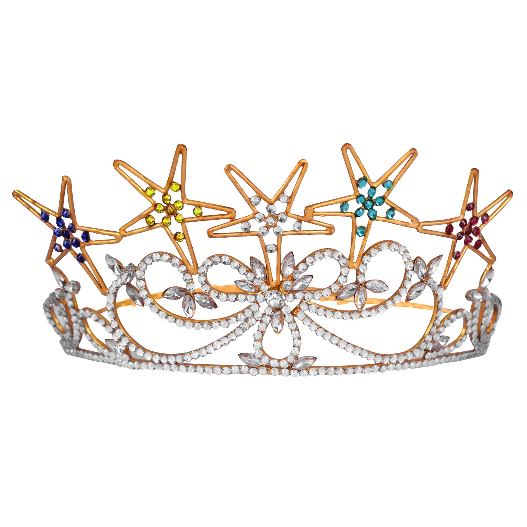 OES Crown - Colorful Crystal Stones - Bricks Masons