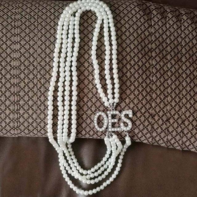 OES Necklace - Long Pearl - Bricks Masons