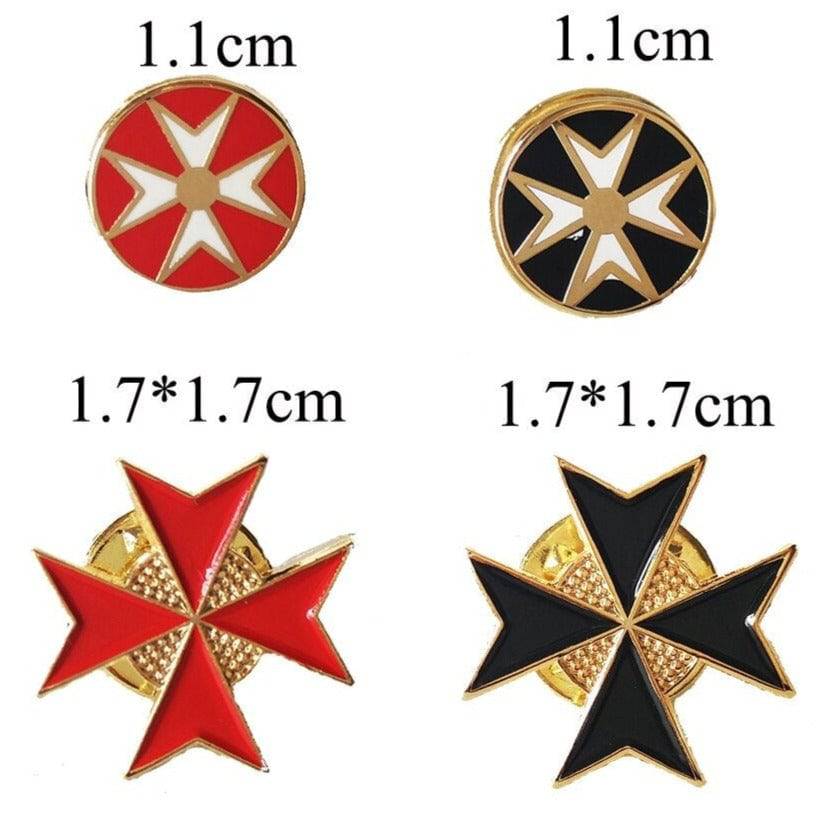 Order Of Malta Lapel Pin - Red Cross - Bricks Masons