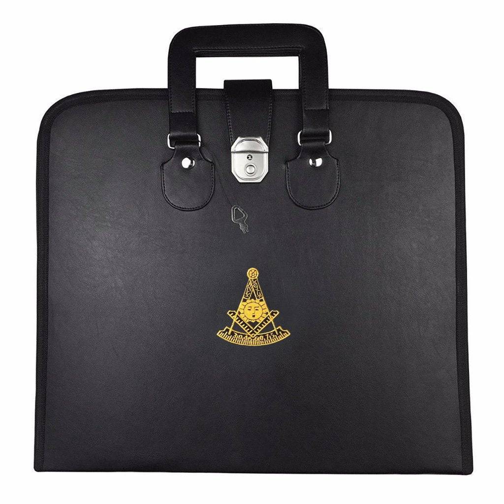 Past Master Blue Lodge Apron Case - Black Imitation Leather MM, WM, Provincial - Bricks Masons