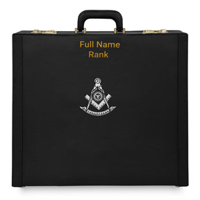 Past Master Blue Lodge Apron Case - Silver Emblem Machine Embroidery Personalization Various Sizes & Materials - Bricks Masons