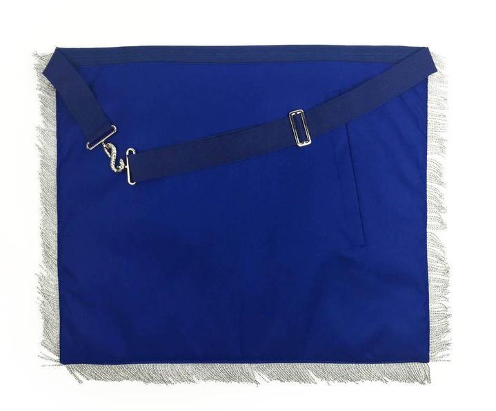 Past Master Blue Lodge Apron - Gold Hand Embroidered with Silver Fringe - Bricks Masons