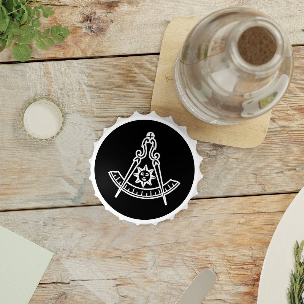 Past Master Blue Lodge Bottle Opener - White & Black - Bricks Masons