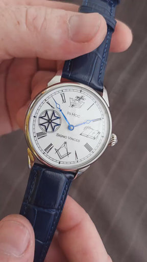 Knights Templar / Order of Malta / Master Mason Blue Lodge Wristwatch - Rotating Maltese Cross