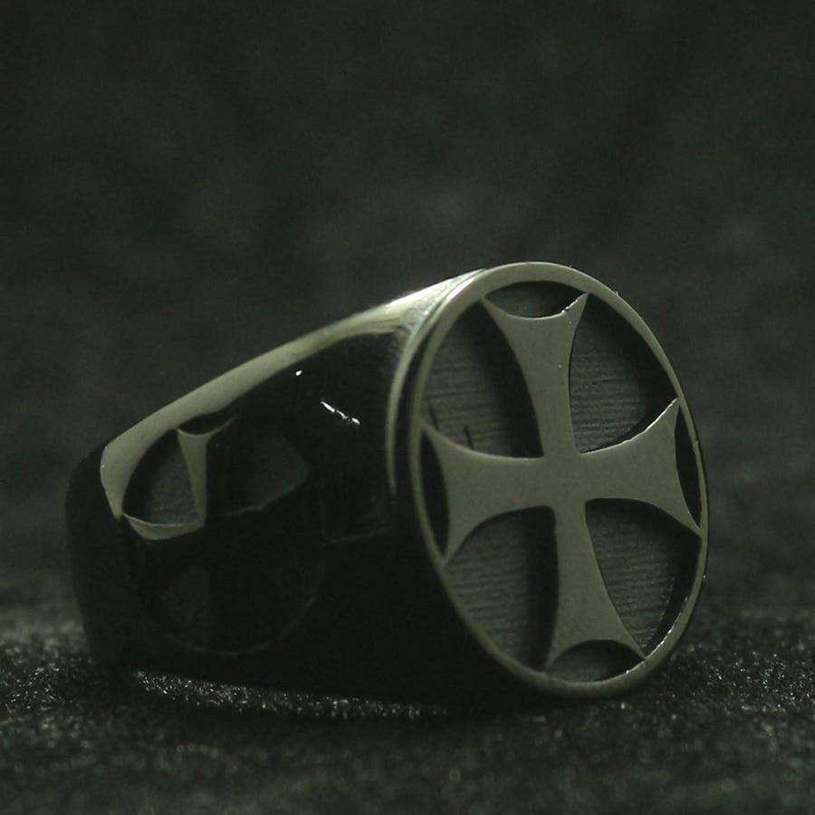 Knights Templar Commandery Ring - Black Cross