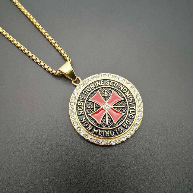 Knights Templar Commandery Necklace - Stainless Steel Gold/Silver